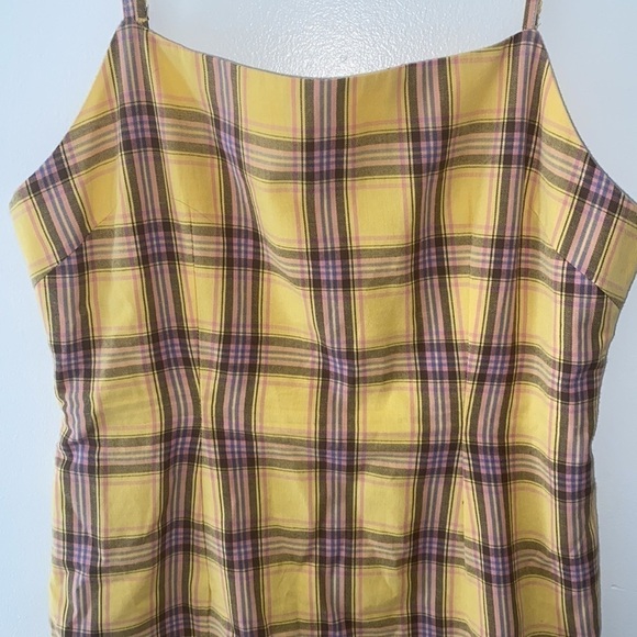 BB Dakota x Steve Madden Yellow Plaid 90s Inspired Cotton Dress - Picture 6 of 11